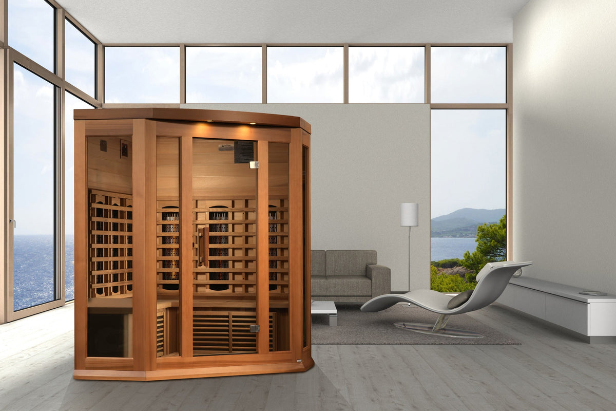 Maxxus 3-Person Corner Full Spectrum Infrared Sauna — Red Cedar — additional manufacturer view