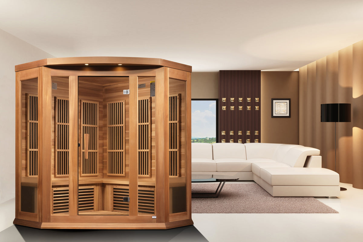 Maxxus Corner 3-Person Low EMF Far Infrared Sauna — Red Cedar — additional manufacturer view