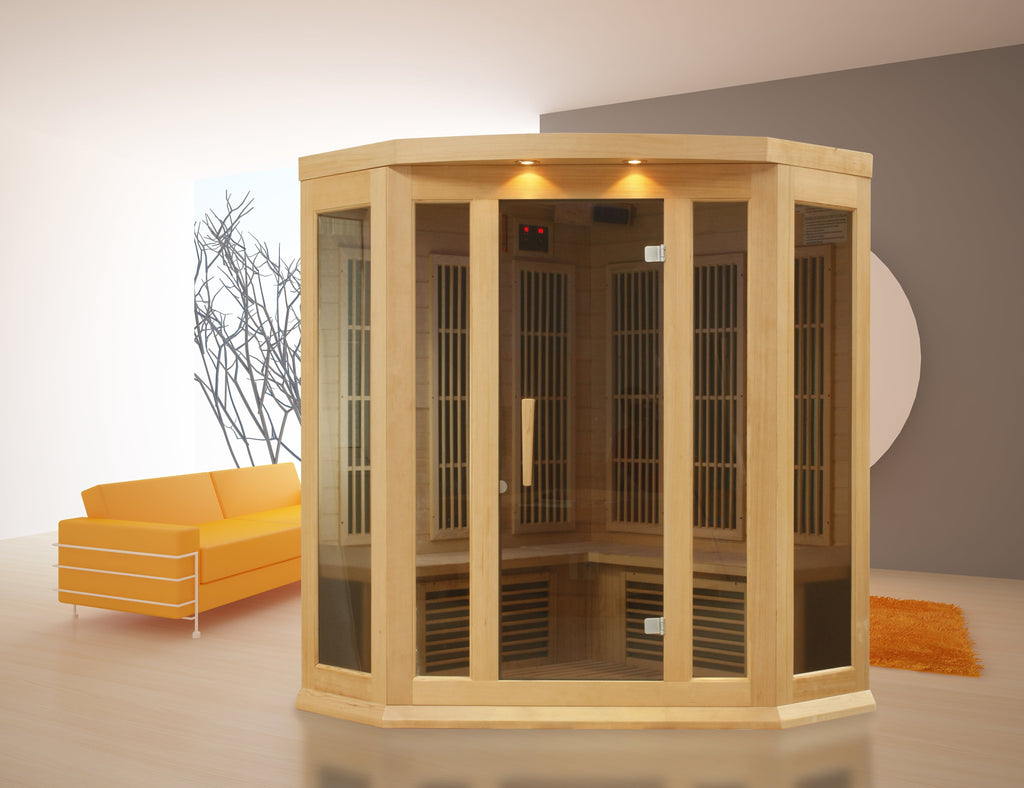 Maxxus 3-Person Corner Low EMF Far Infrared Sauna — Canadian Hemlock — additional manufacturer view
