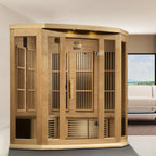 Maxxus 3-Person Corner Near Zero EMF Infrared Sauna — Hemlock — additional manufacturer view