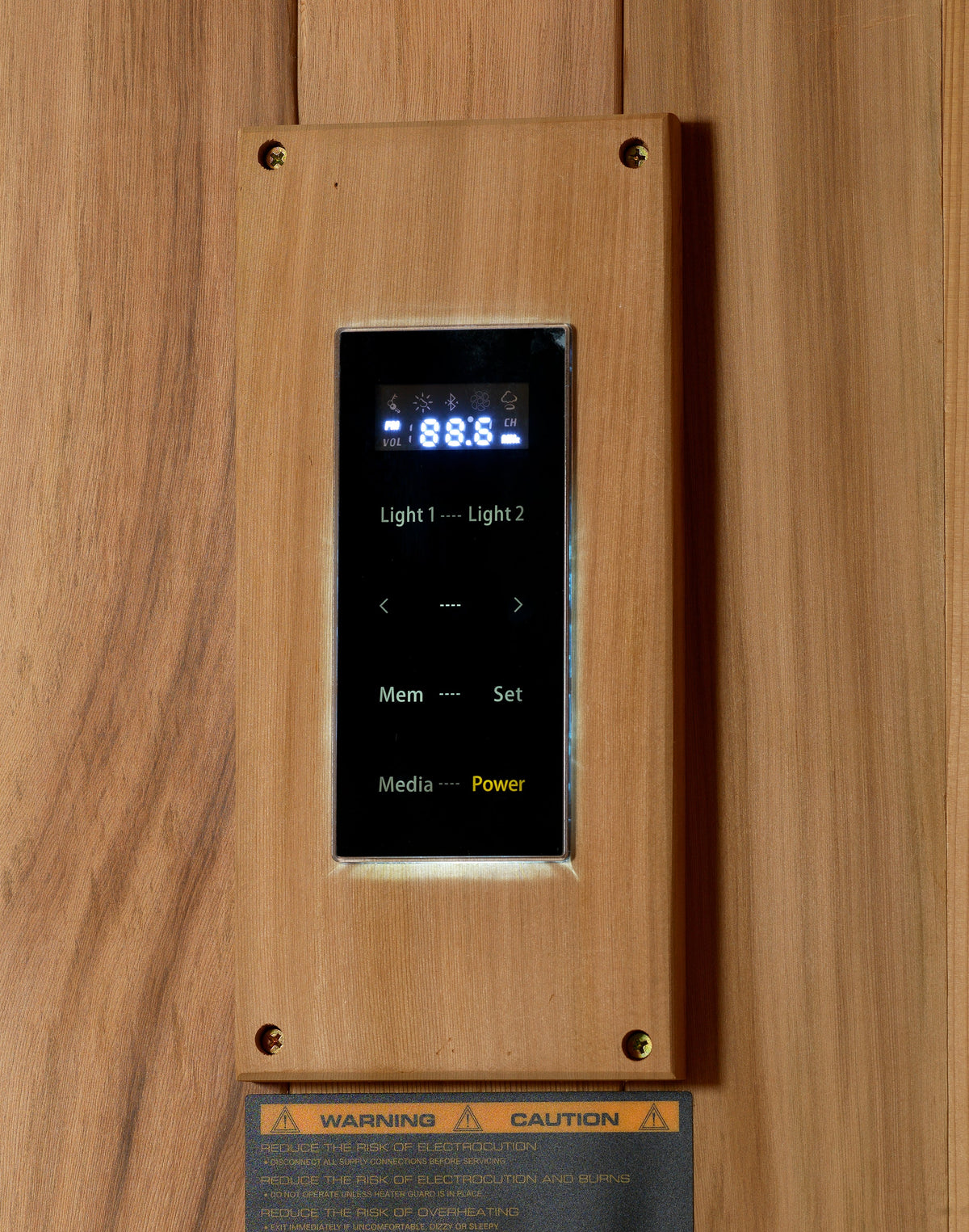 Sauna control panel detail