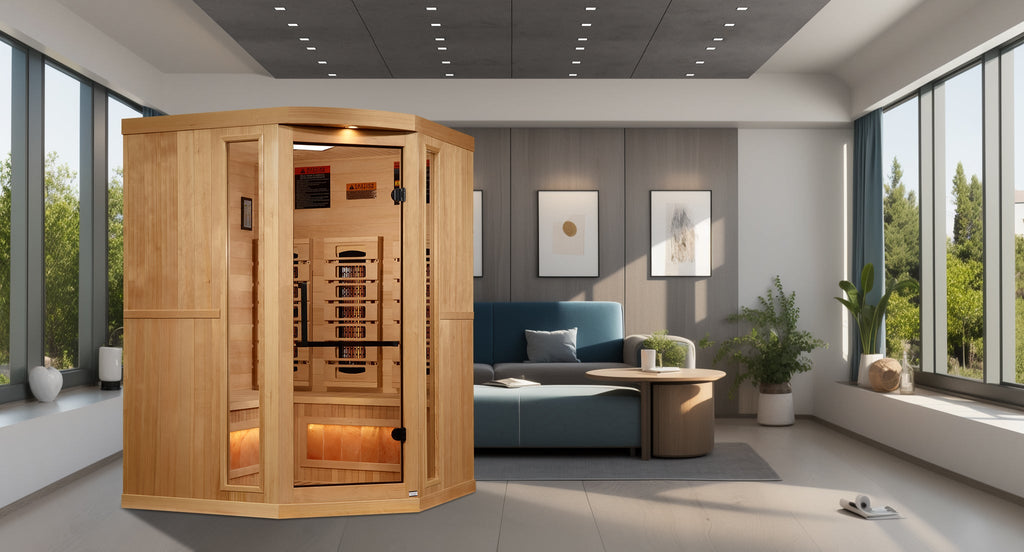 Golden Designs 3-Person Corner Full Spectrum Sauna with Himalayan Salt Bars — additional manufacturer view