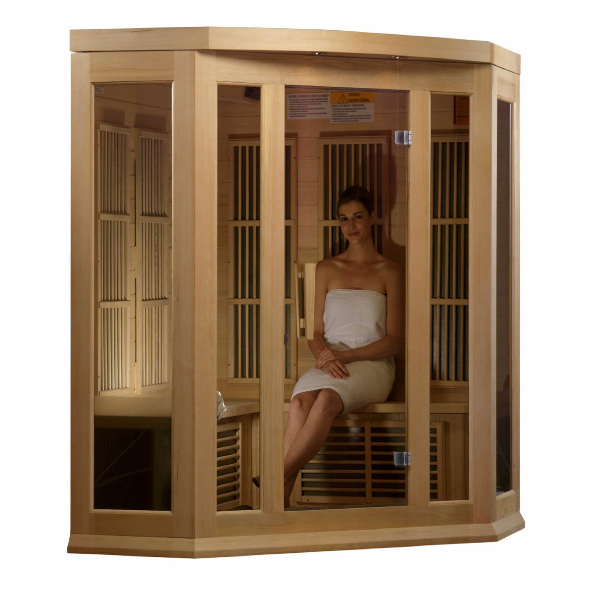 Maxxus 3-Person Corner Low EMF Far Infrared Sauna — Canadian Hemlock — additional manufacturer view
