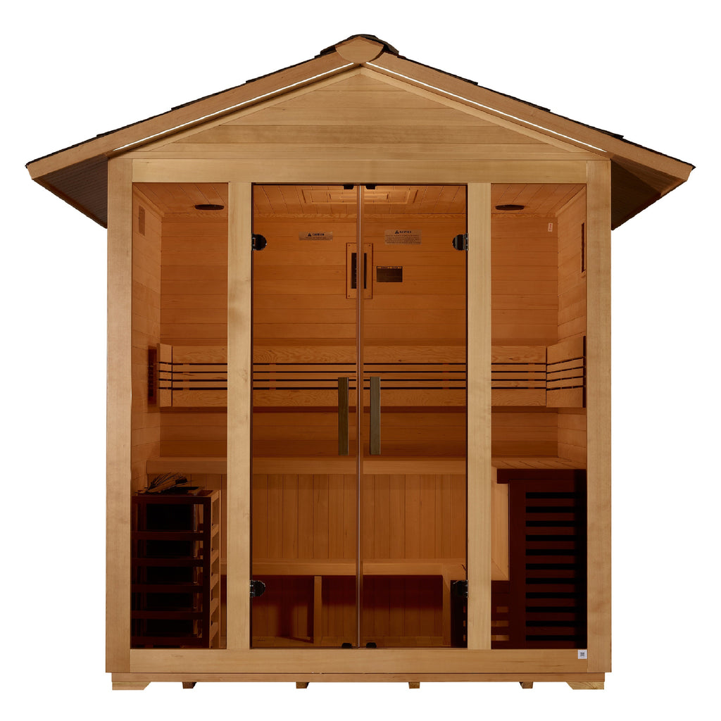 Golden Designs Vorarlberg 5-Person Traditional Outdoor Sauna — Pitched Roof — additional view 2