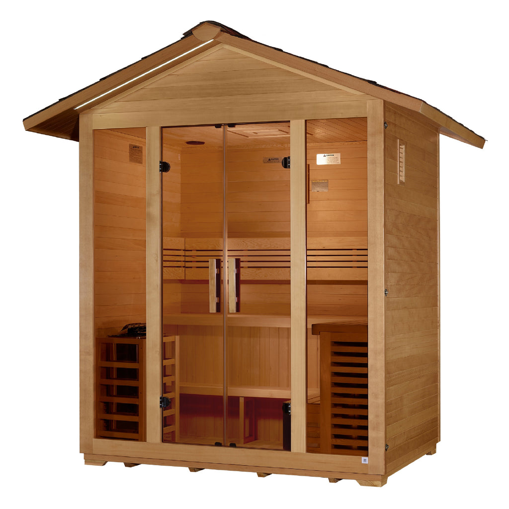 Golden Designs Vorarlberg 5-Person Traditional Outdoor Sauna — Pitched Roof — additional view 3