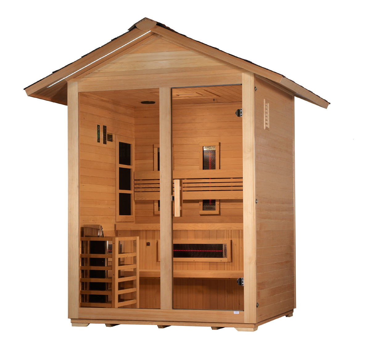 Golden Designs Carinthia 3-Person Hybrid Outdoor Sauna — Pitched Roof — additional view 3