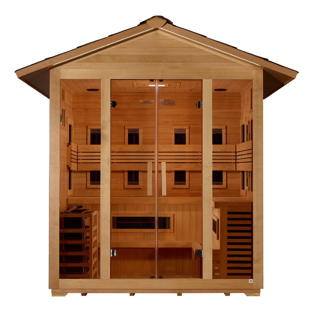 Golden Designs Gargellen 5-Person Hybrid Outdoor Sauna — Pitched Roof — additional view 2