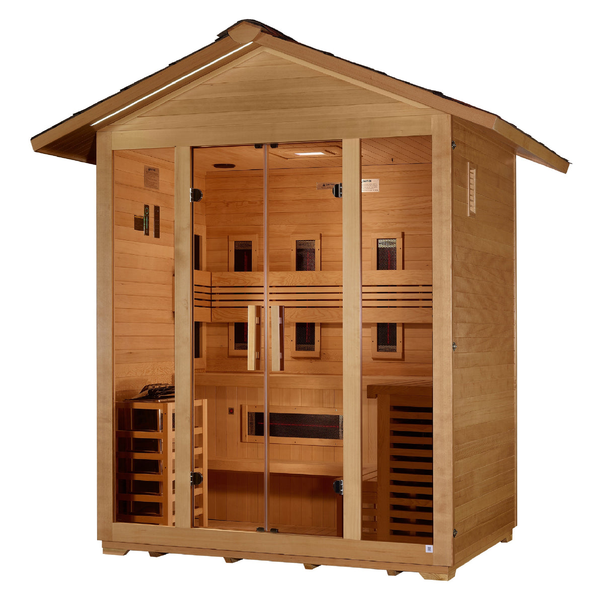 Golden Designs Gargellen 5-Person Hybrid Outdoor Sauna — Pitched Roof — additional view 3