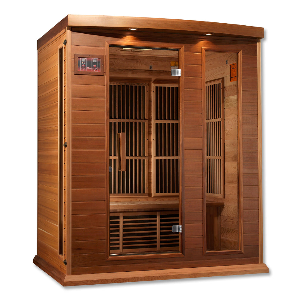 Maxxus 3-Person Low EMF Far Infrared Sauna — Red Cedar — product view