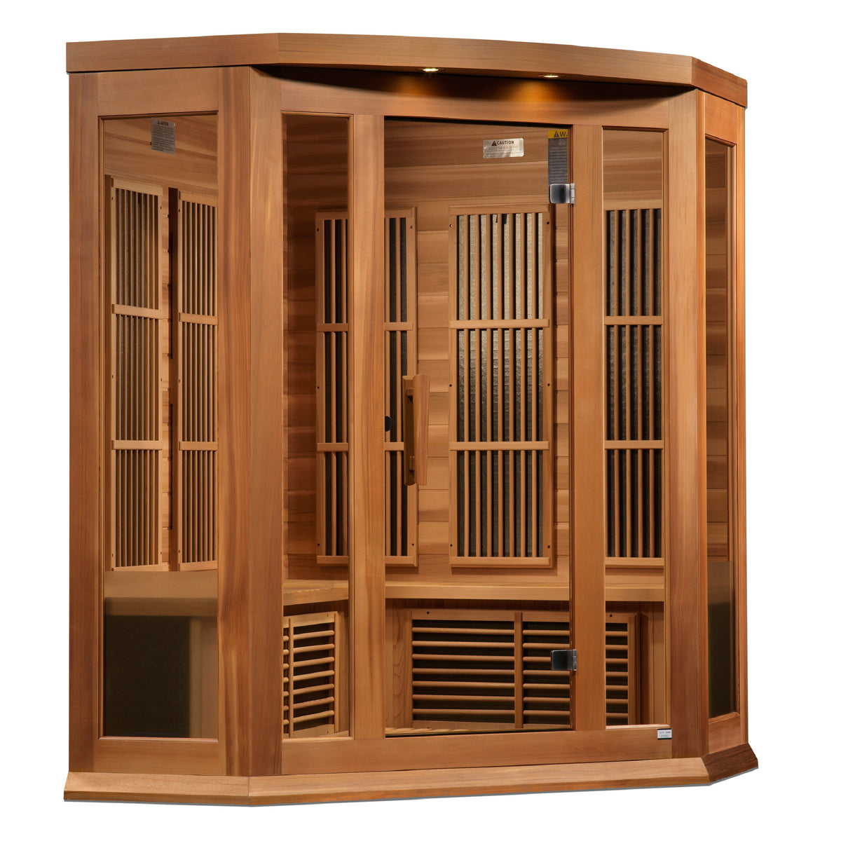 Maxxus Corner 3-Person Low EMF Far Infrared Sauna — Red Cedar — product view