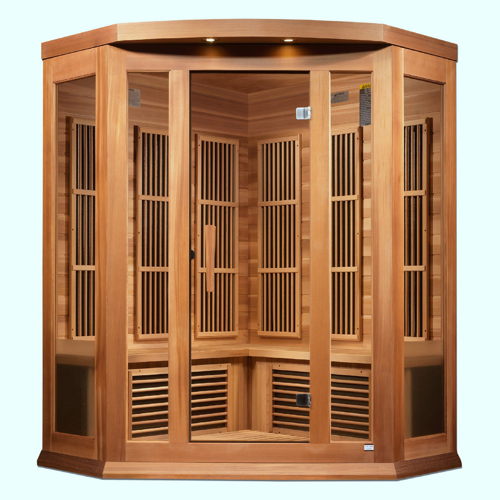 Maxxus Corner 3-Person Low EMF Far Infrared Sauna — Red Cedar — additional view 3