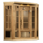 Maxxus 3-Person Corner Near Zero EMF Infrared Sauna — Hemlock — product view