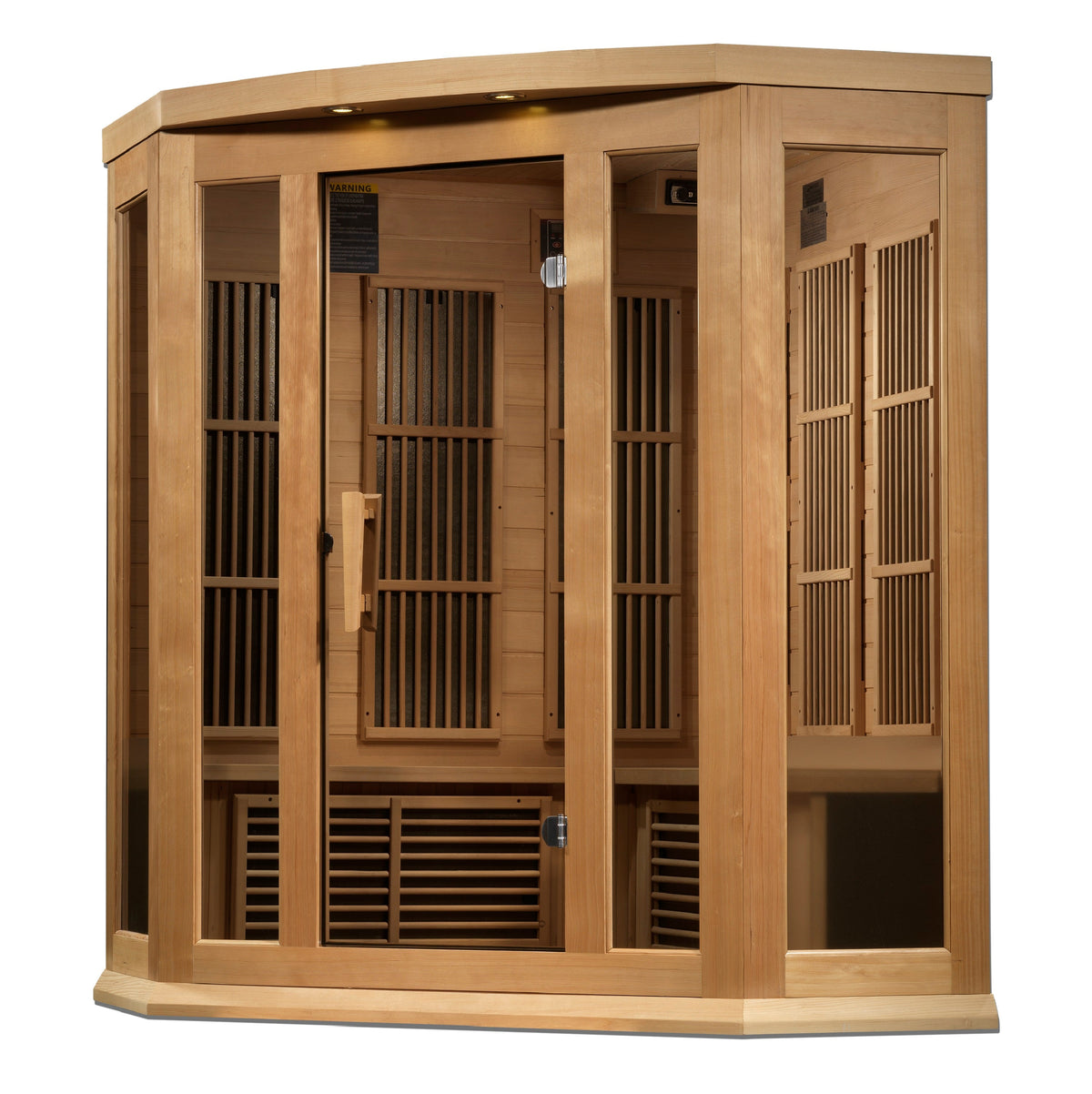 Maxxus 3-Person Corner Near Zero EMF Infrared Sauna — Hemlock — additional view 3