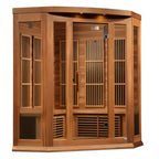 Maxxus Avignon 3-Person Corner Near Zero EMF Infrared Sauna — Red Cedar — product view