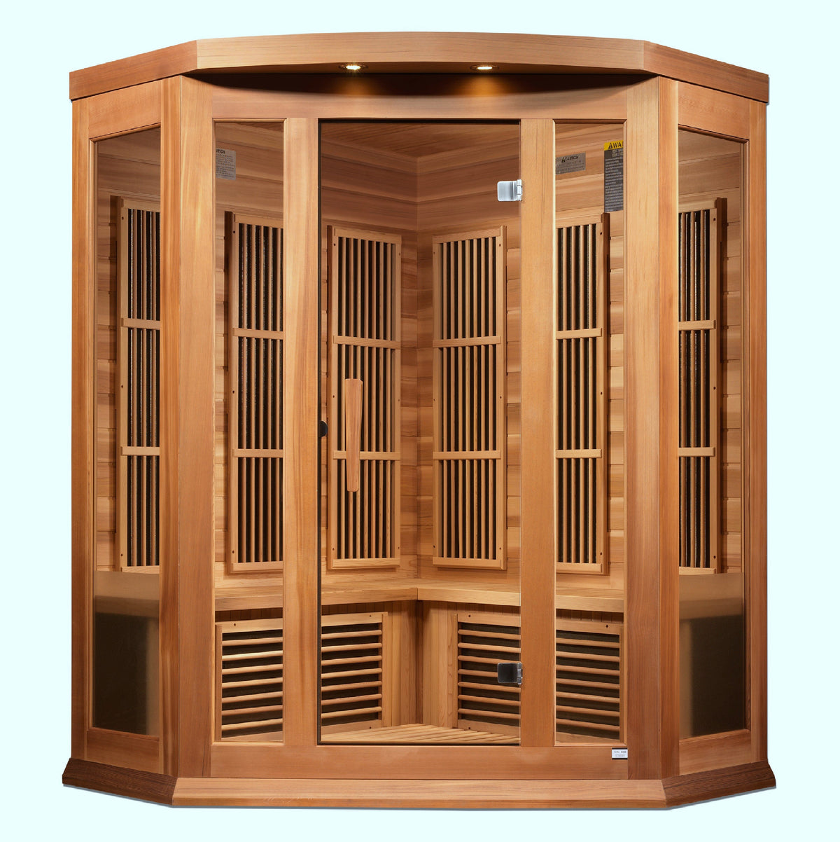 Maxxus Avignon 3-Person Corner Near Zero EMF Infrared Sauna — Red Cedar — additional view 3