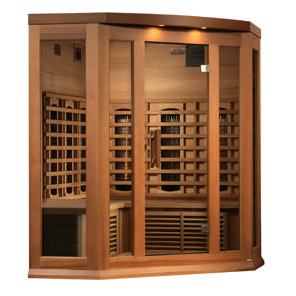 Maxxus 3-Person Corner Full Spectrum Infrared Sauna — Red Cedar — product view