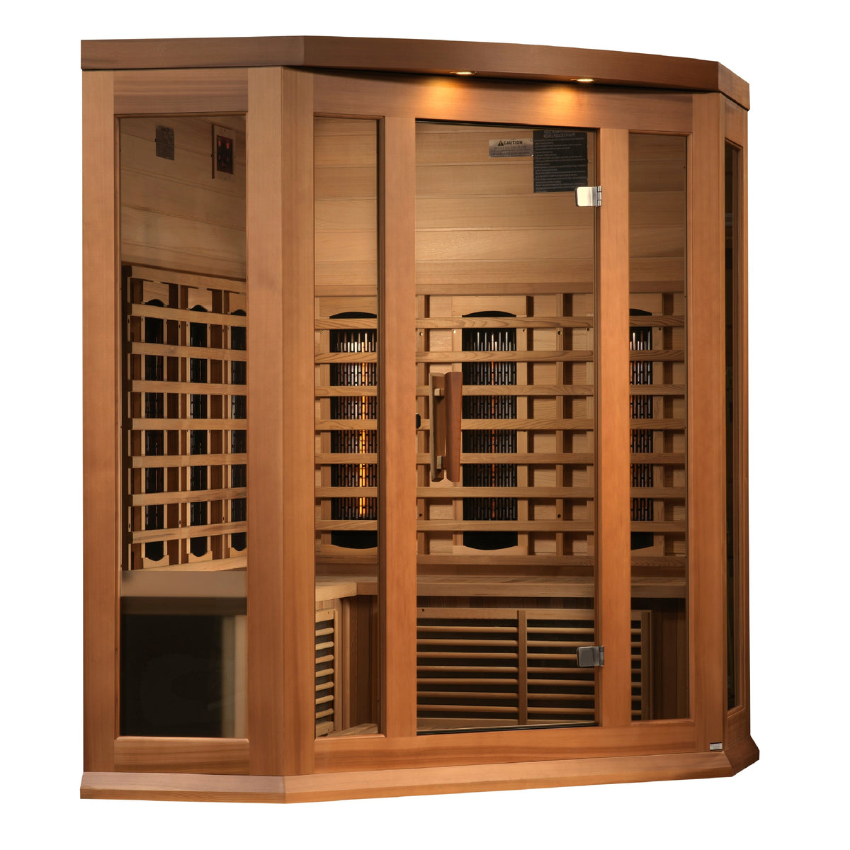 Maxxus 3-Person Corner Full Spectrum Infrared Sauna — Red Cedar — product view
