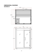 Golden Designs Arlberg 3-Person Outdoor Traditional Sauna — Flat Roof — manufacturer manual diagram