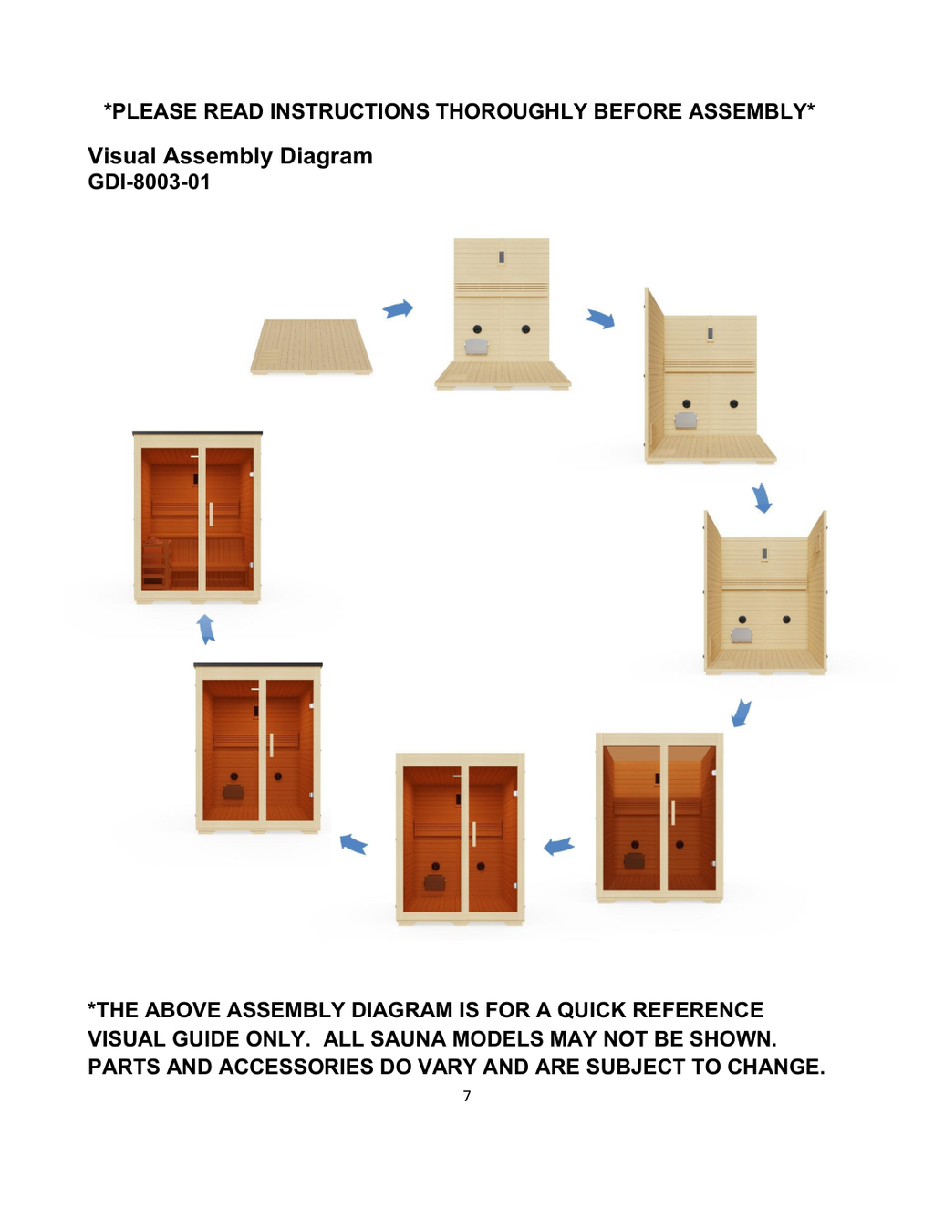 Golden Designs Arlberg 3-Person Outdoor Traditional Sauna — Flat Roof — manufacturer manual diagram