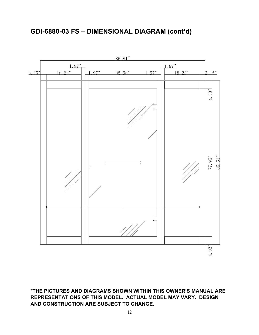 Golden Designs Catalonia 8-Person Full Spectrum Infrared Sauna — manufacturer manual diagram