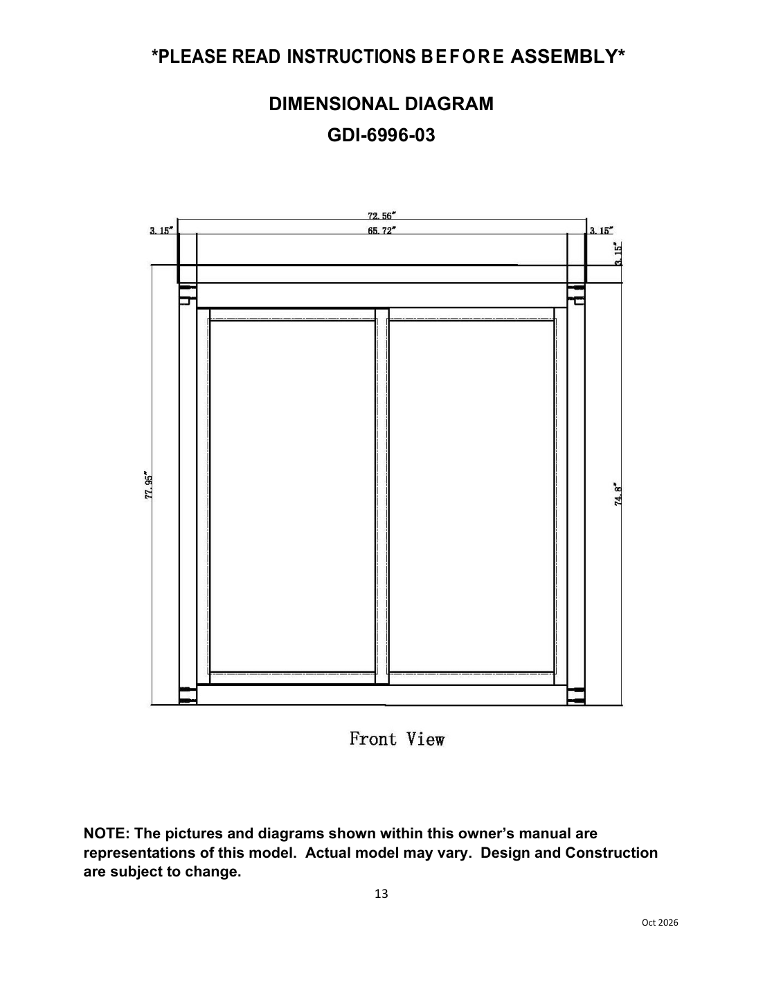 Golden Designs Monaco 6-Person Full Spectrum Infrared Sauna — Black — manufacturer manual diagram
