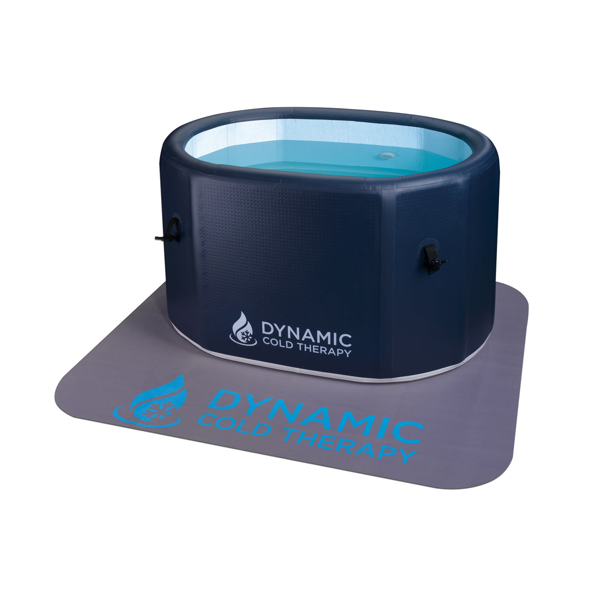 Dynamic Cold Therapy 52-Inch Inflatable Oval Cold Plunge — Tub Only — Oval tub with mat, cover removed