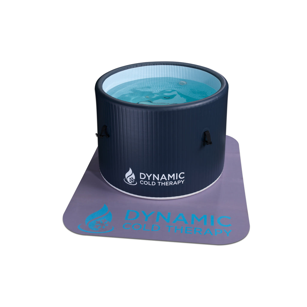 Dynamic Cold Therapy 40-Inch Inflatable Round Cold Plunge — Tub Only — Round tub with mat, cover removed