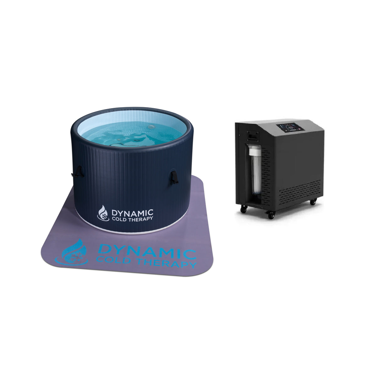 Dynamic Cold Therapy 40-Inch Inflatable Round Cold Plunge — Tub Only — Alternate optional chiller configuration; chiller sold separately