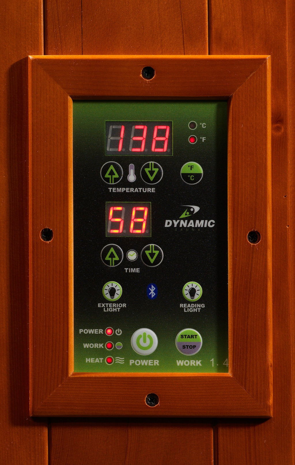Dynamic Venice Limited Elite 2-Person Ultra Low EMF Infrared Sauna — LED control panel