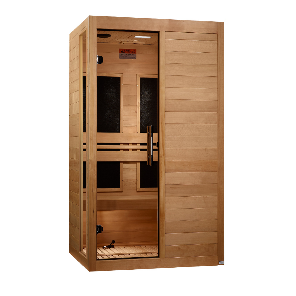 Dynamic Lucca Elite 2-Person Ultra Low EMF Infrared Sauna — Front angled view