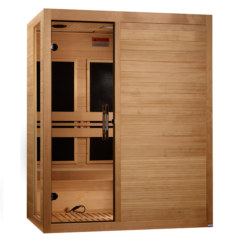 Dynamic Toscana Elite 3-Person Ultra Low EMF Infrared Sauna — Front angled view