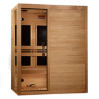 Dynamic Toscana Elite 3-Person Ultra Low EMF Infrared Sauna — Front angled view