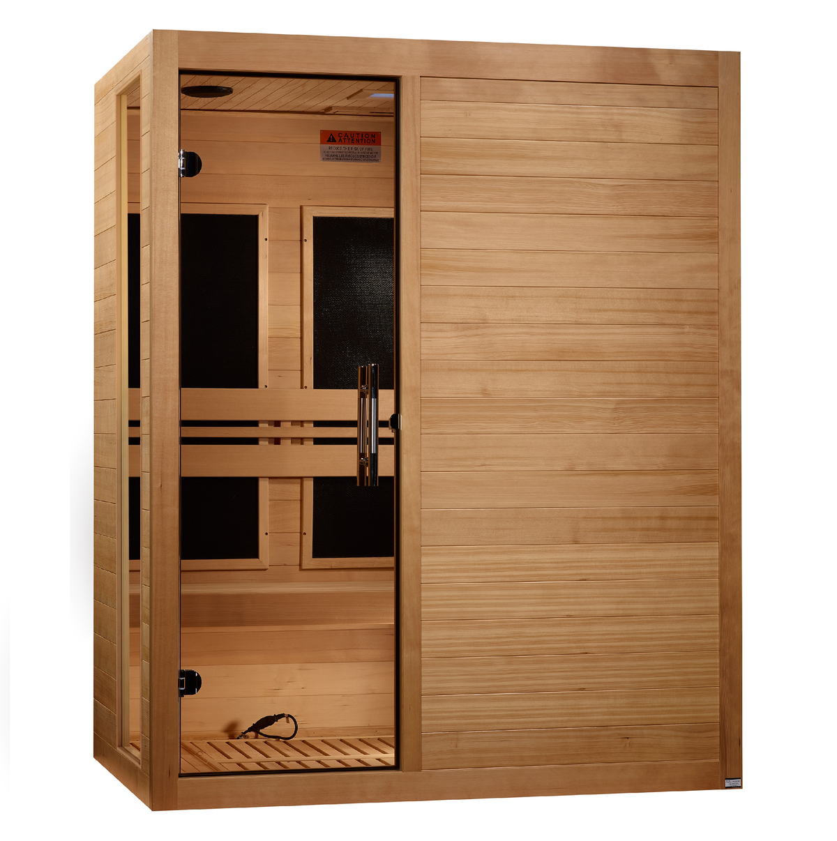 Dynamic Toscana Elite 3-Person Ultra Low EMF Infrared Sauna — Front angled view