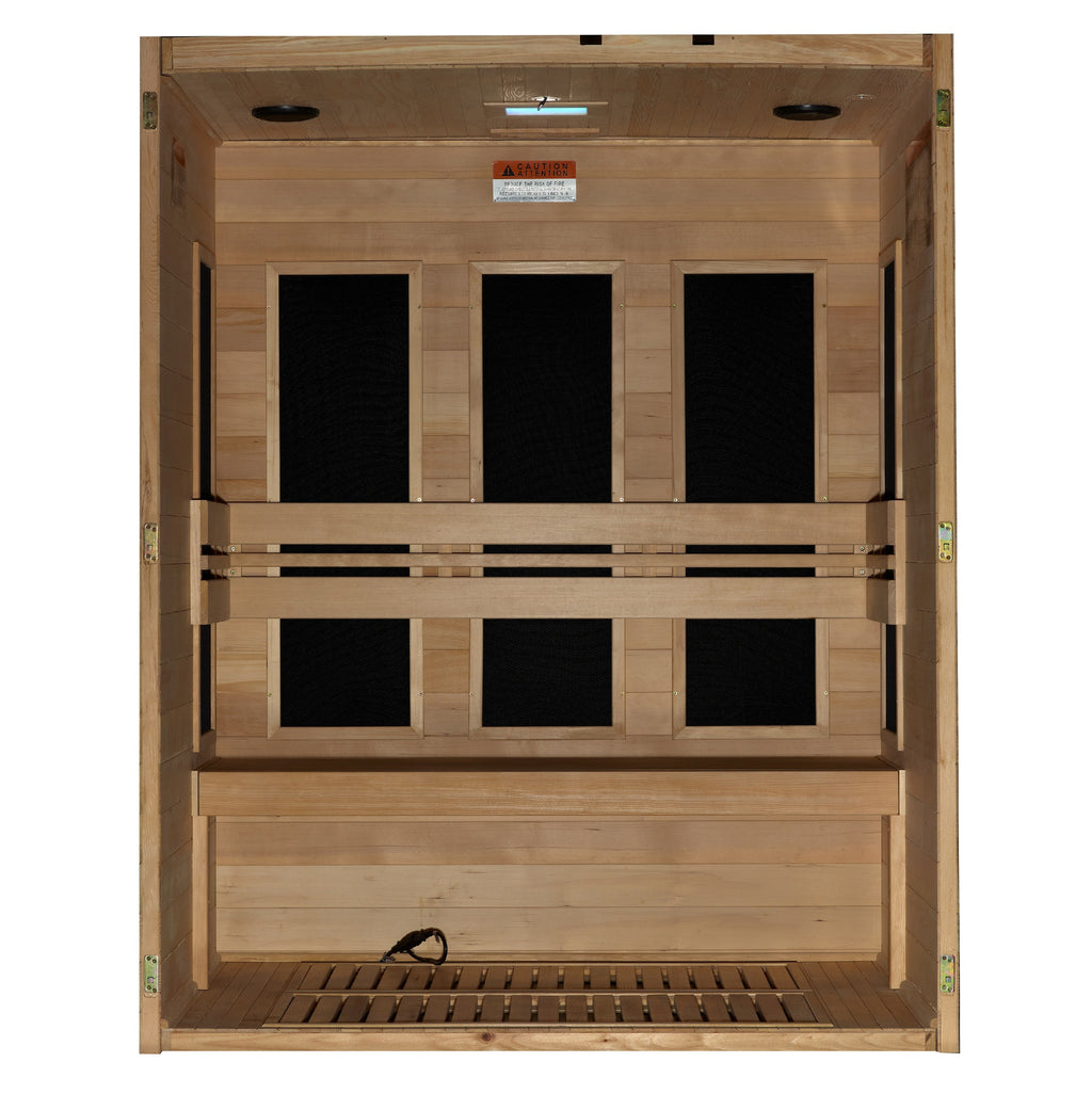Dynamic Toscana Elite 3-Person Ultra Low EMF Infrared Sauna — Interior view