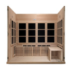 Golden Designs Catalonia 8-Person Near Zero EMF Infrared Sauna — Interior seating