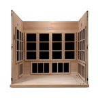 Golden Designs Catalonia 8-Person Near Zero EMF Infrared Sauna — Interior with benches removed