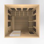 Golden Designs Catalonia 8-Person Near Zero EMF Infrared Sauna — Overhead interior view