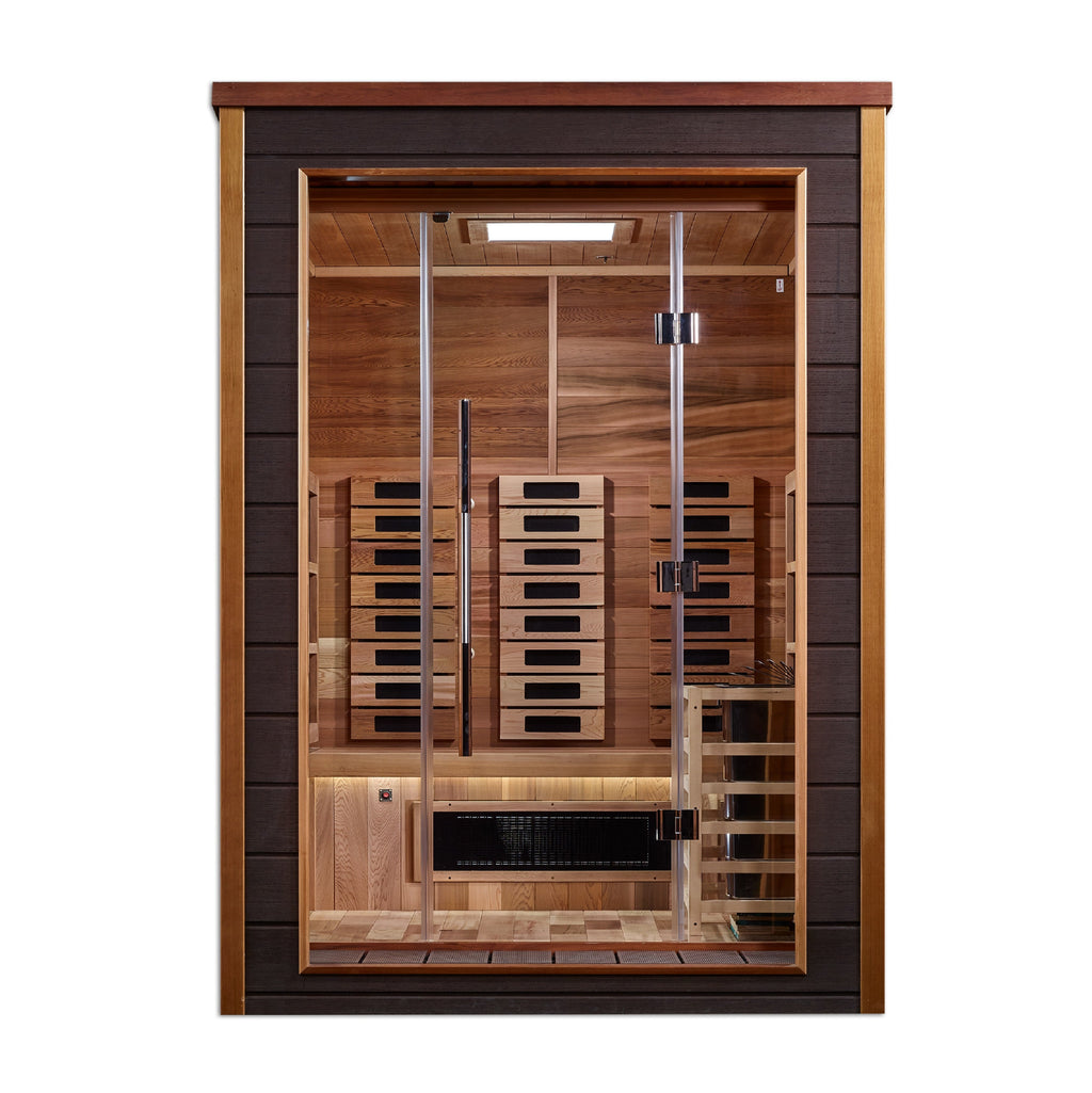 Golden Designs Nora 2-Person Outdoor Hybrid Sauna — Front view