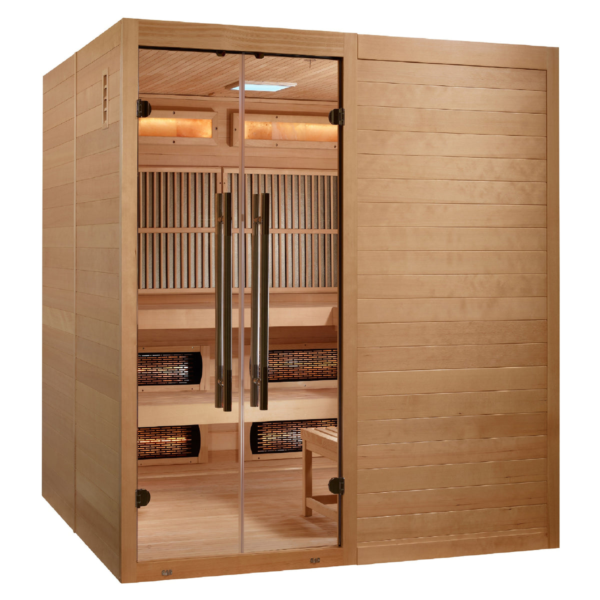 Golden Designs Toledo 6-Person Indoor Hybrid Sauna — Front angled view