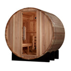 Golden Designs St. Moritz 2-Person Cedar Barrel Sauna — Alternate exterior view