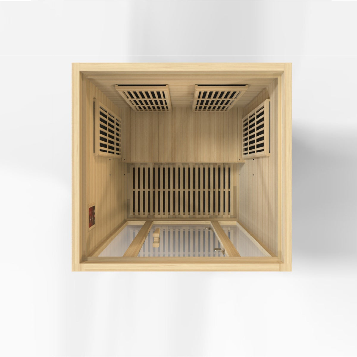 Maxxus Seattle 2-Person Near Zero EMF Infrared Sauna — Overhead interior view