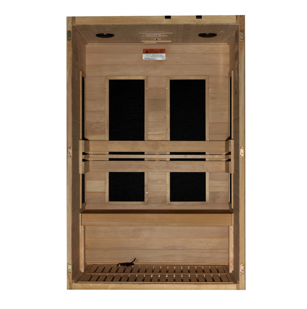 Maxxus S-Line Yoga 2-Person Low EMF Infrared Sauna — Interior and bench