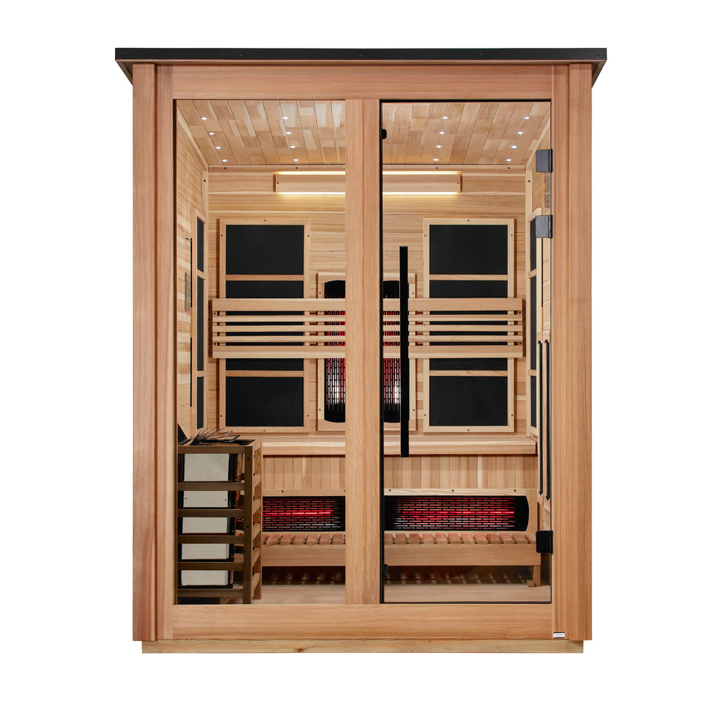 Golden Designs Loviisa 3-Person Outdoor Hybrid Sauna - Pacific Cedar, product view 2