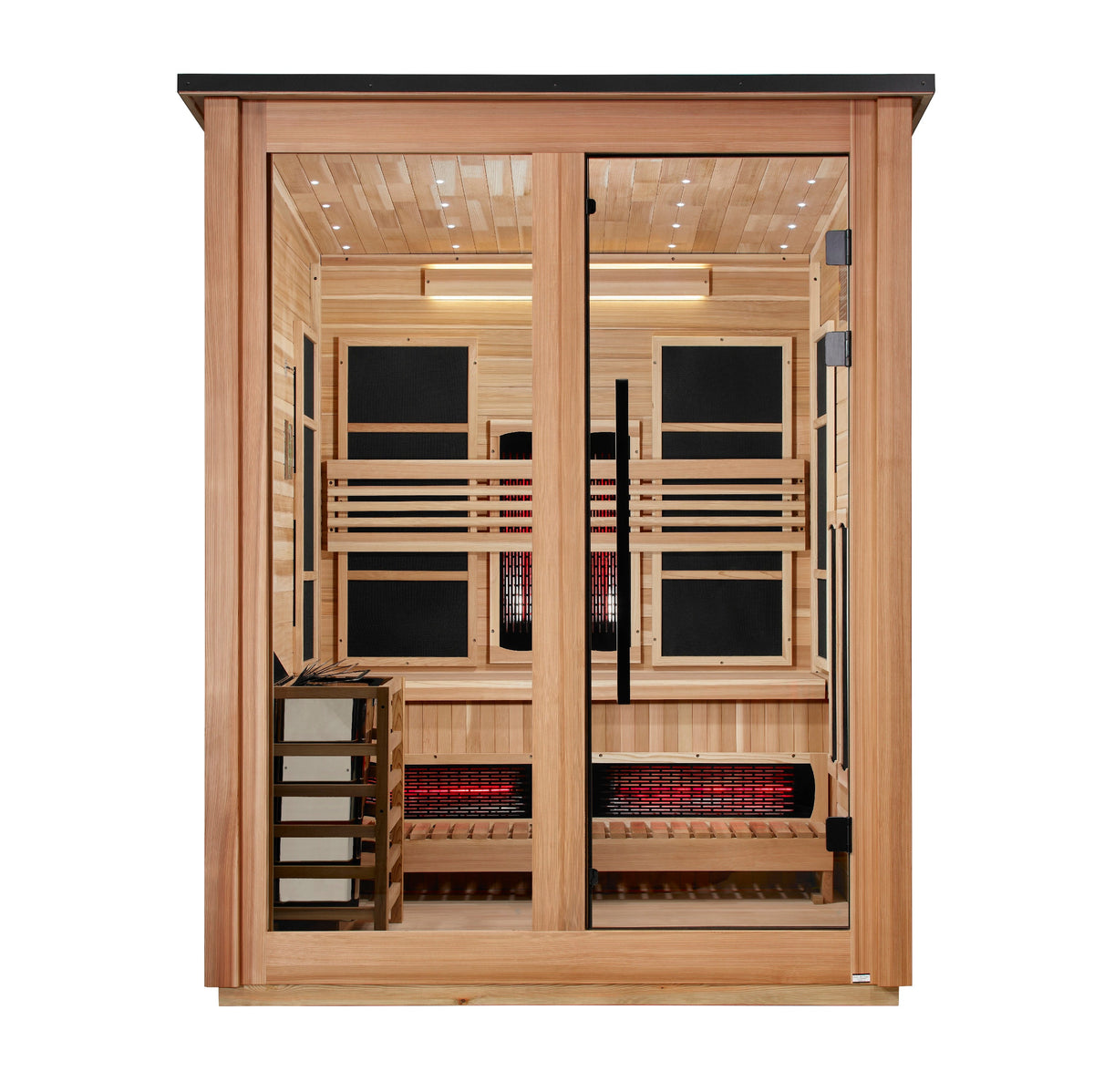 Golden Designs Loviisa 3-Person Outdoor Hybrid Sauna - Pacific Cedar, product view 2