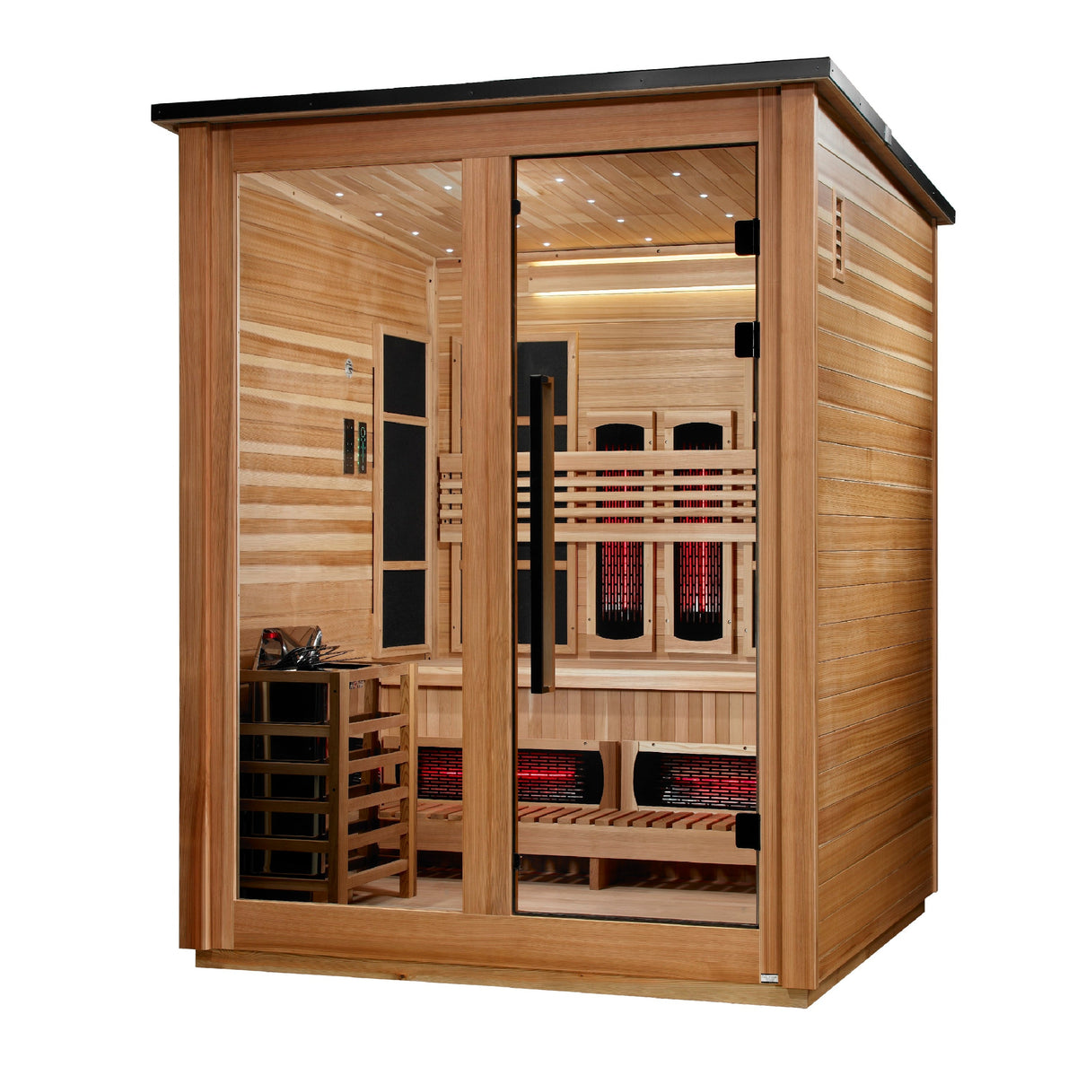Golden Designs Loviisa 3-Person Outdoor Hybrid Sauna - Pacific Cedar, product view 3