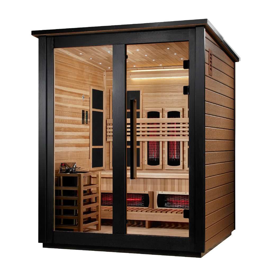 Golden Designs Loviisa 3-Person Outdoor Hybrid Sauna - 2 Tone, product view 3