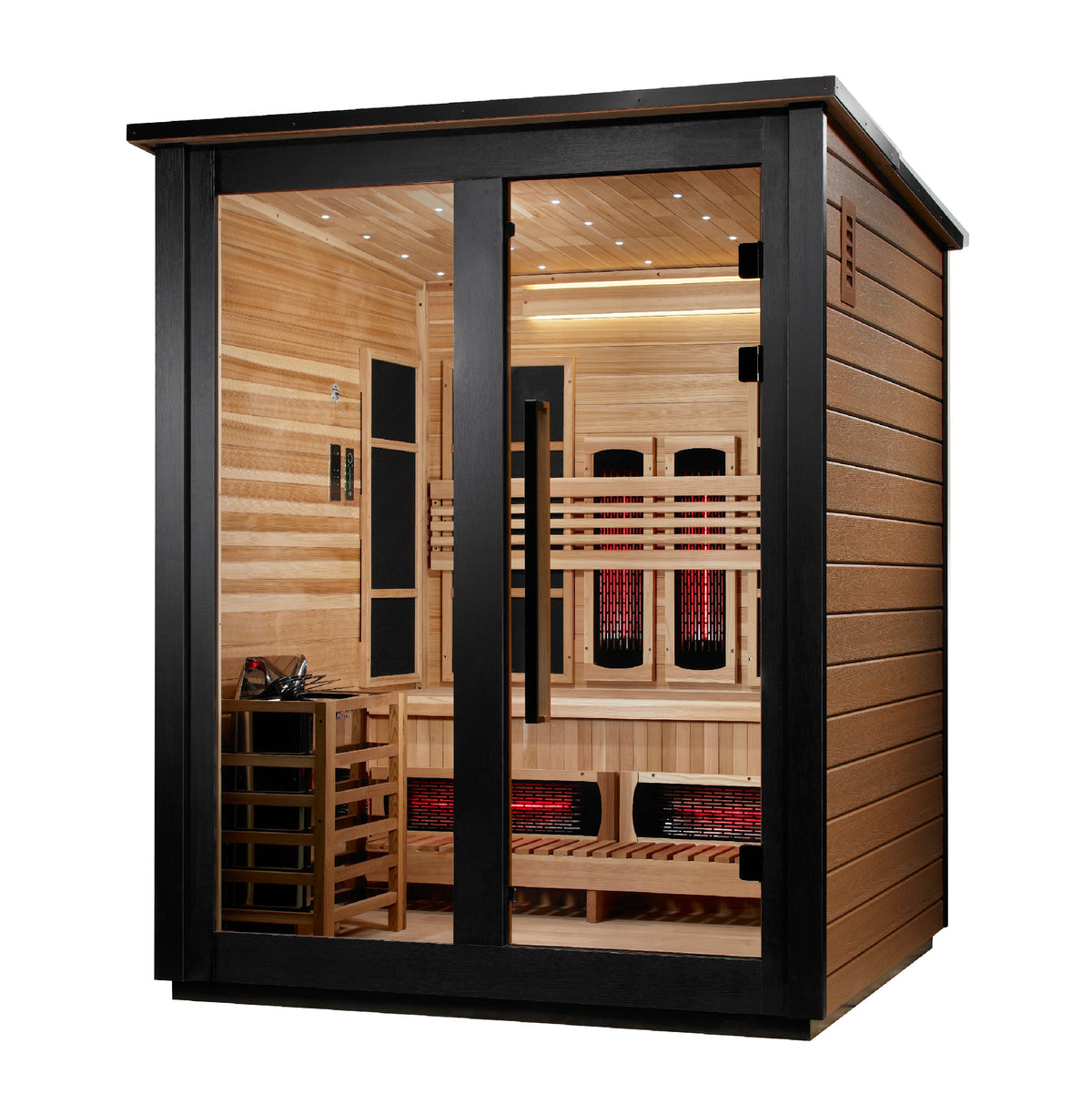 Golden Designs Loviisa 3-Person Outdoor Hybrid Sauna - 2 Tone, product view 3