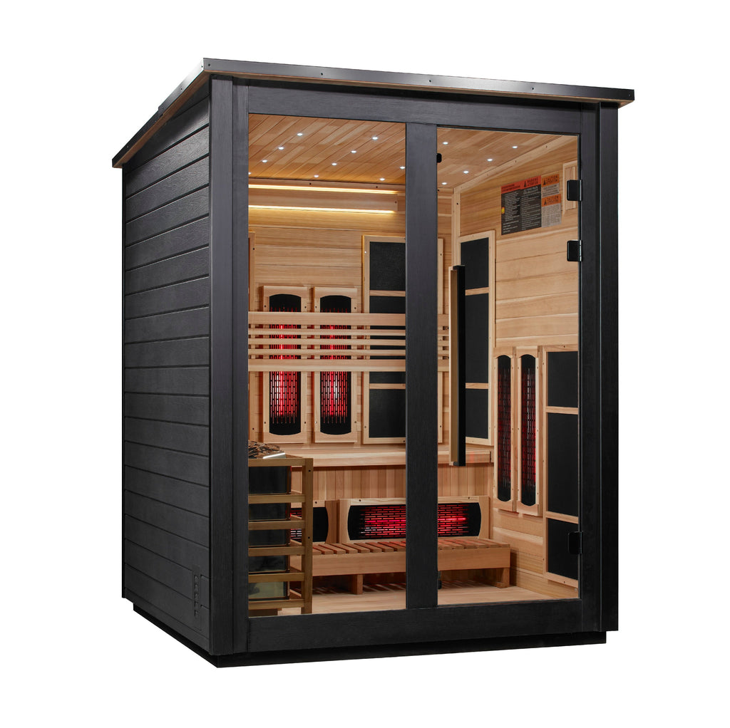 Golden Designs Loviisa 3-Person Outdoor Hybrid Sauna - Black, product view 1