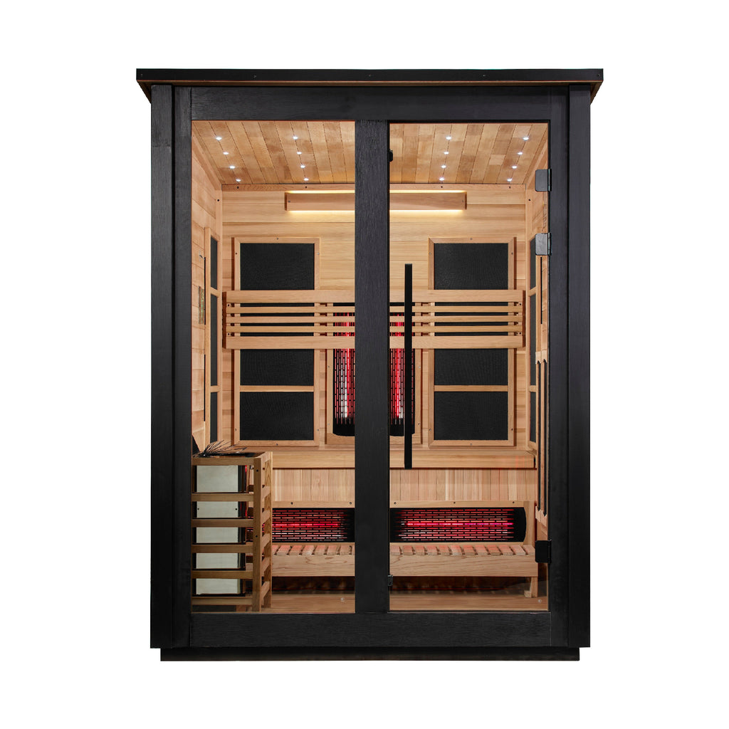 Golden Designs Loviisa 3-Person Outdoor Hybrid Sauna - Black, product view 2