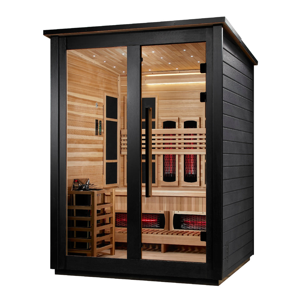 Golden Designs Loviisa 3-Person Outdoor Hybrid Sauna - Black, product view 3